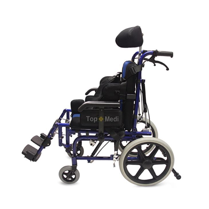 Silla de ruedas reclinable con respaldo ajustable para equipos médicos