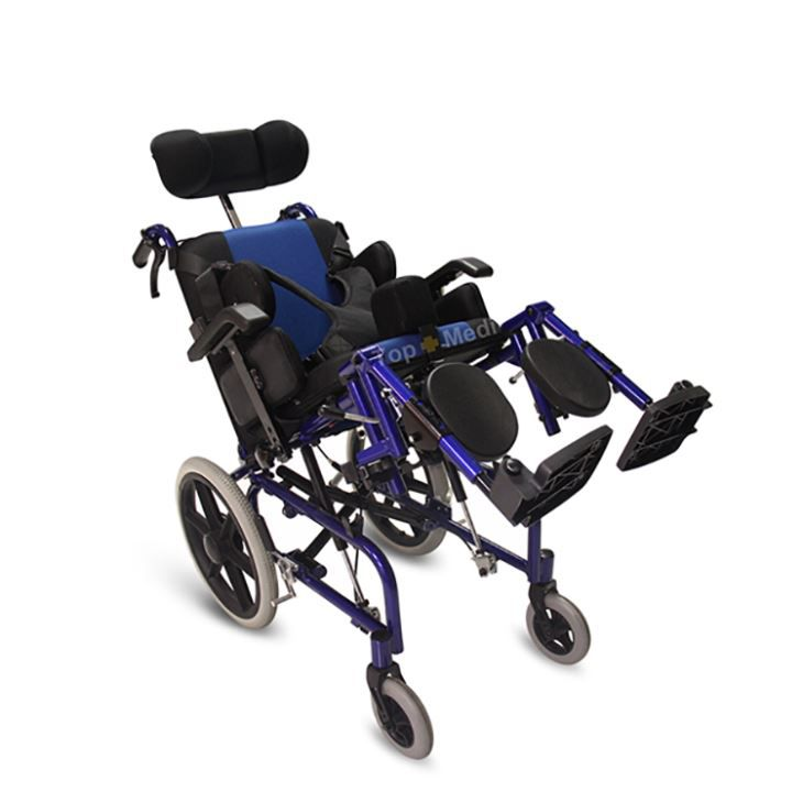 Silla de ruedas reclinable con respaldo ajustable para equipos médicos