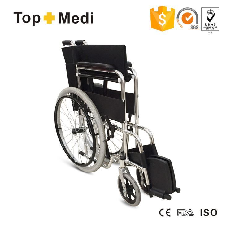 Silla de ruedas de aluminio plegable portátil