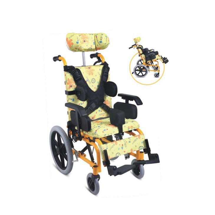 Silla de ruedas reclinable ligera con respaldo ajustable