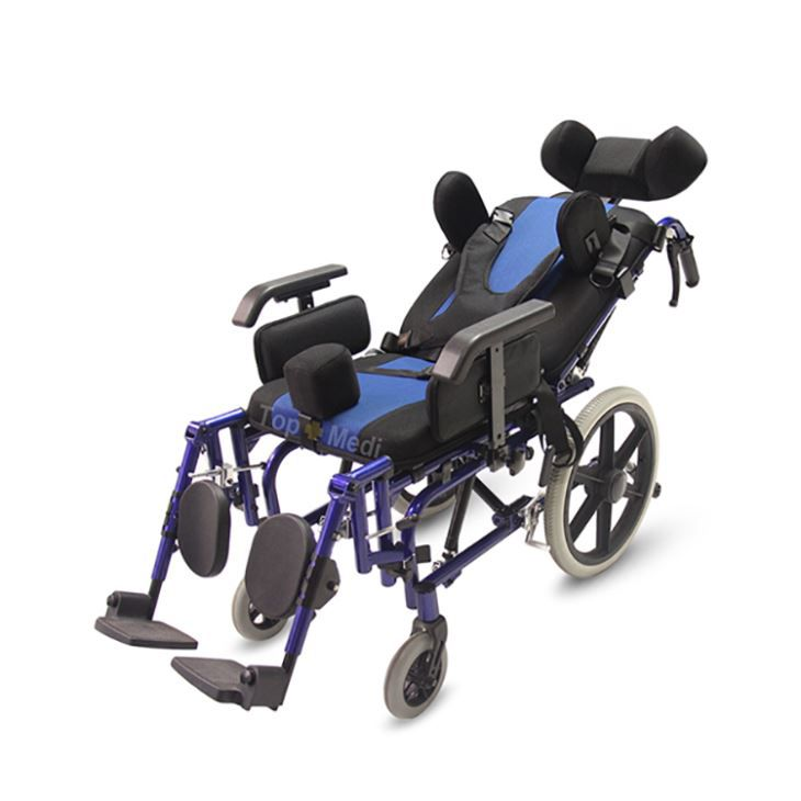 Silla de ruedas reclinable con respaldo ajustable para equipos médicos